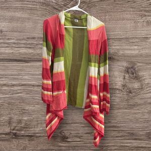 J JILL size XL Striped Open Front Cardigan Sweater